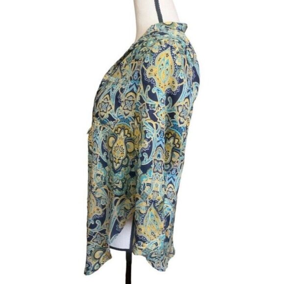 Love Tree Womens Tunic Blouse Size S Multi Colored Paisley Boho Print - Picture 7 of 16